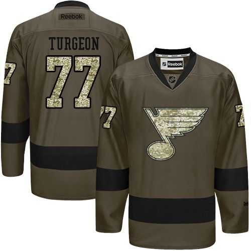 Glued St. Louis Blues #77 Pierre Turgeon Green Salute to Service NHL Jersey,We sell and wholesale Glued St. Louis Blues #77 Pierre Turgeon Green Salute to Service NHL Jersey on line form chian!